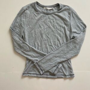 Lush Nordstrom Long Sleeve T-Shirt Top in Grey with Dark Stitching Size Medium